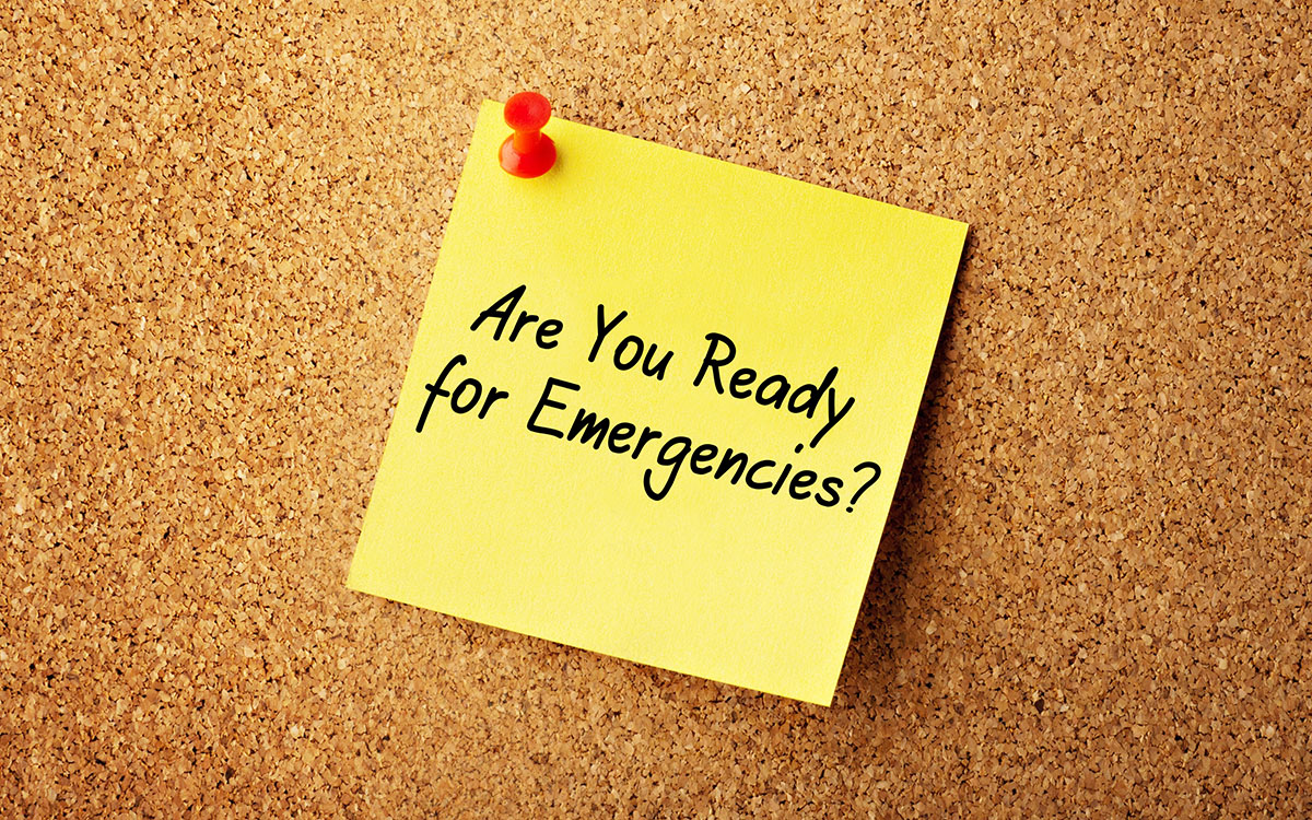 sticky note that says: are you ready for emergencies