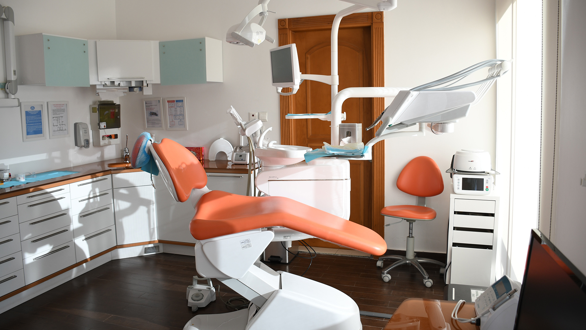 The inside of a dentist’s office