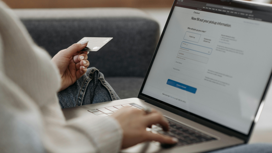 person completing an online form